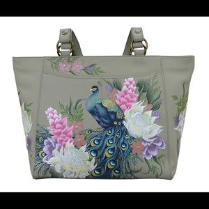 Anuschka Leather Regal Peacock Tote